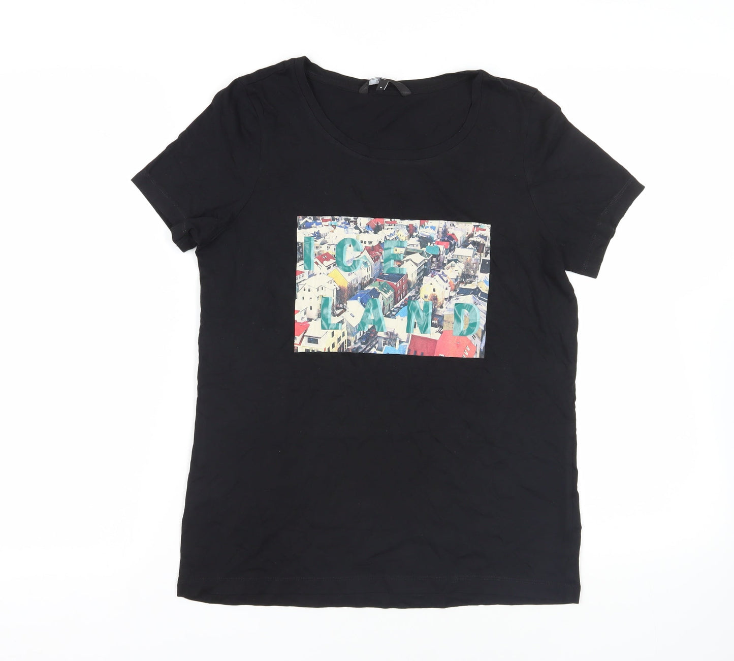 Womens UK Size M VERO MODA Black Basic T-Shirt