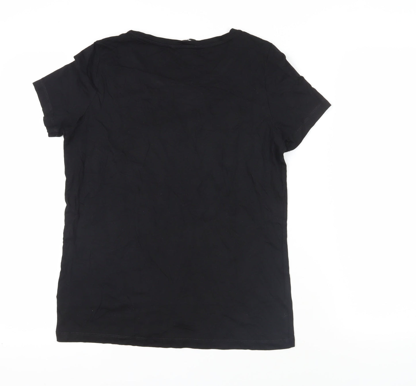 Womens UK Size M VERO MODA Black Basic T-Shirt