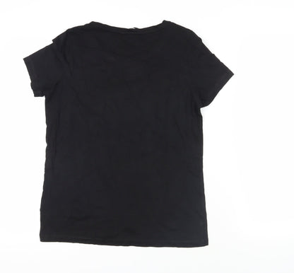 Womens UK Size M VERO MODA Black Basic T-Shirt