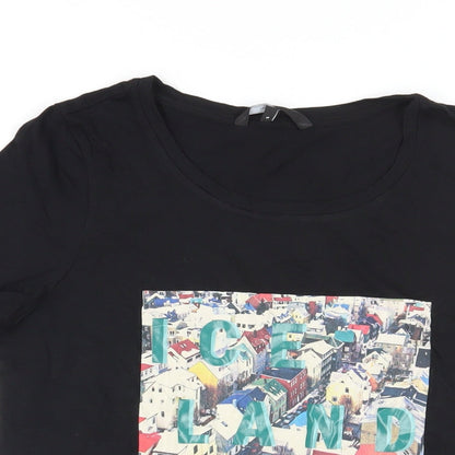 Womens UK Size M VERO MODA Black Basic T-Shirt