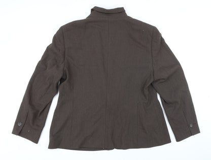 M&S Womens Brown Gilet Blazer Size 20 Button