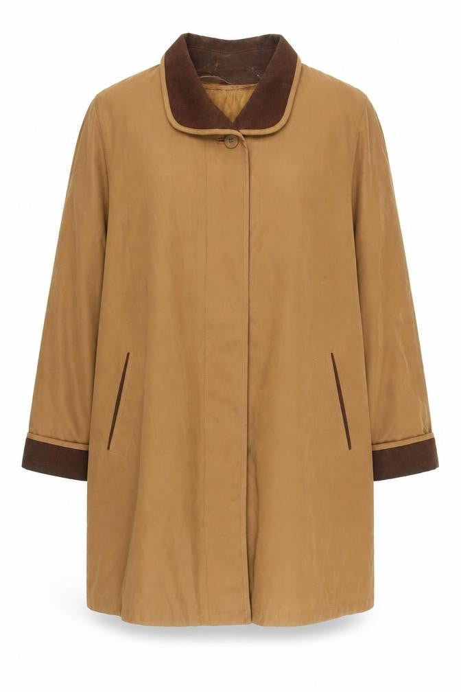 Womens UK Size 14 C&A Brown Overcoat