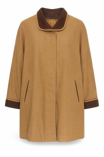Womens UK Size 14 C&A Brown Overcoat
