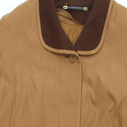 C&A Womens Brown Overcoat Coat Size 14 Button