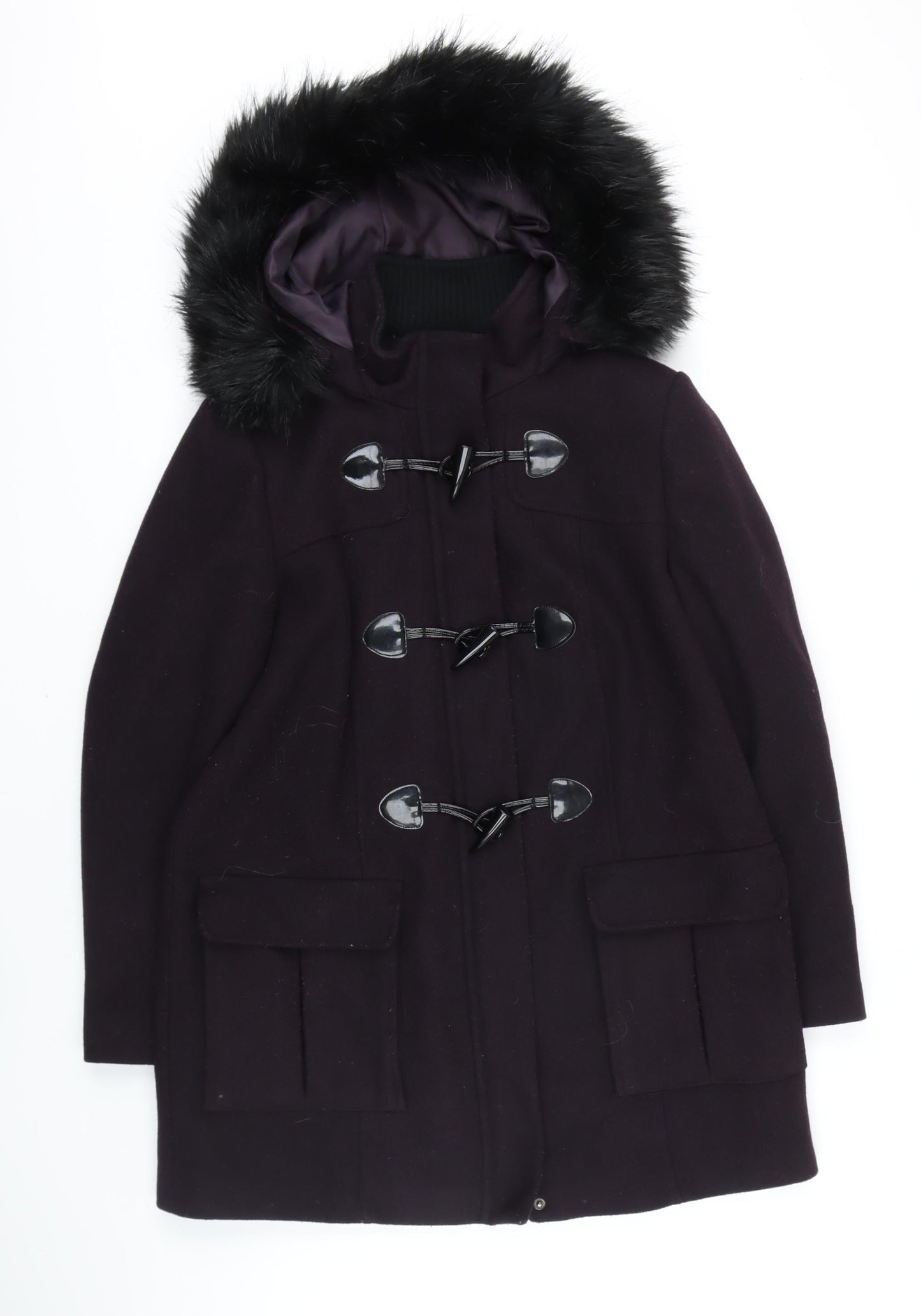 Womens UK Size 14 M&S Purple Overcoat