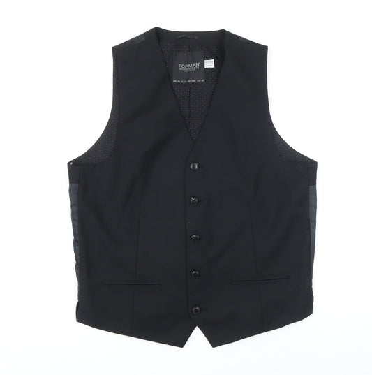 Mens UK Size 40 Topman Regular Black Suit Jacket