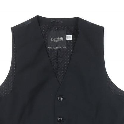 Mens UK Size 40 Topman Regular Black Suit Jacket