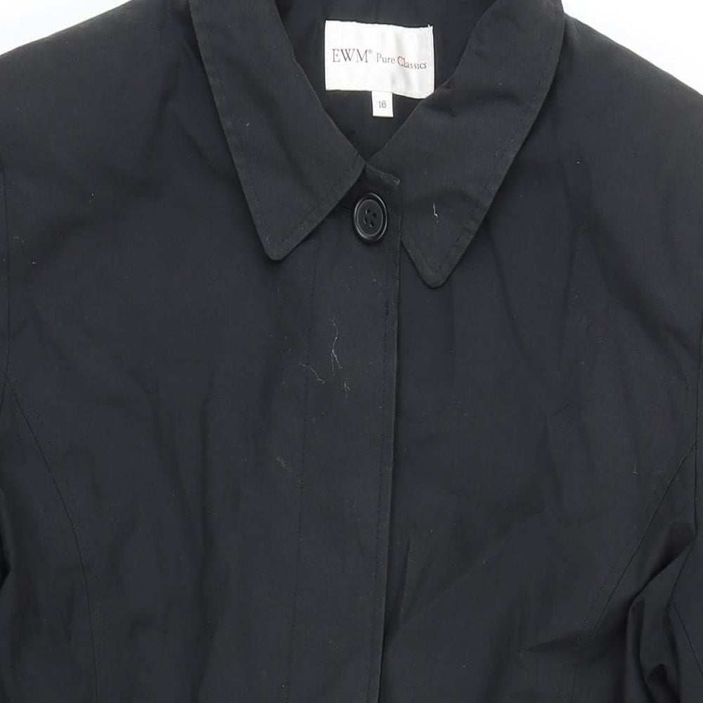Womens UK Size 16 EWM Black Overcoat