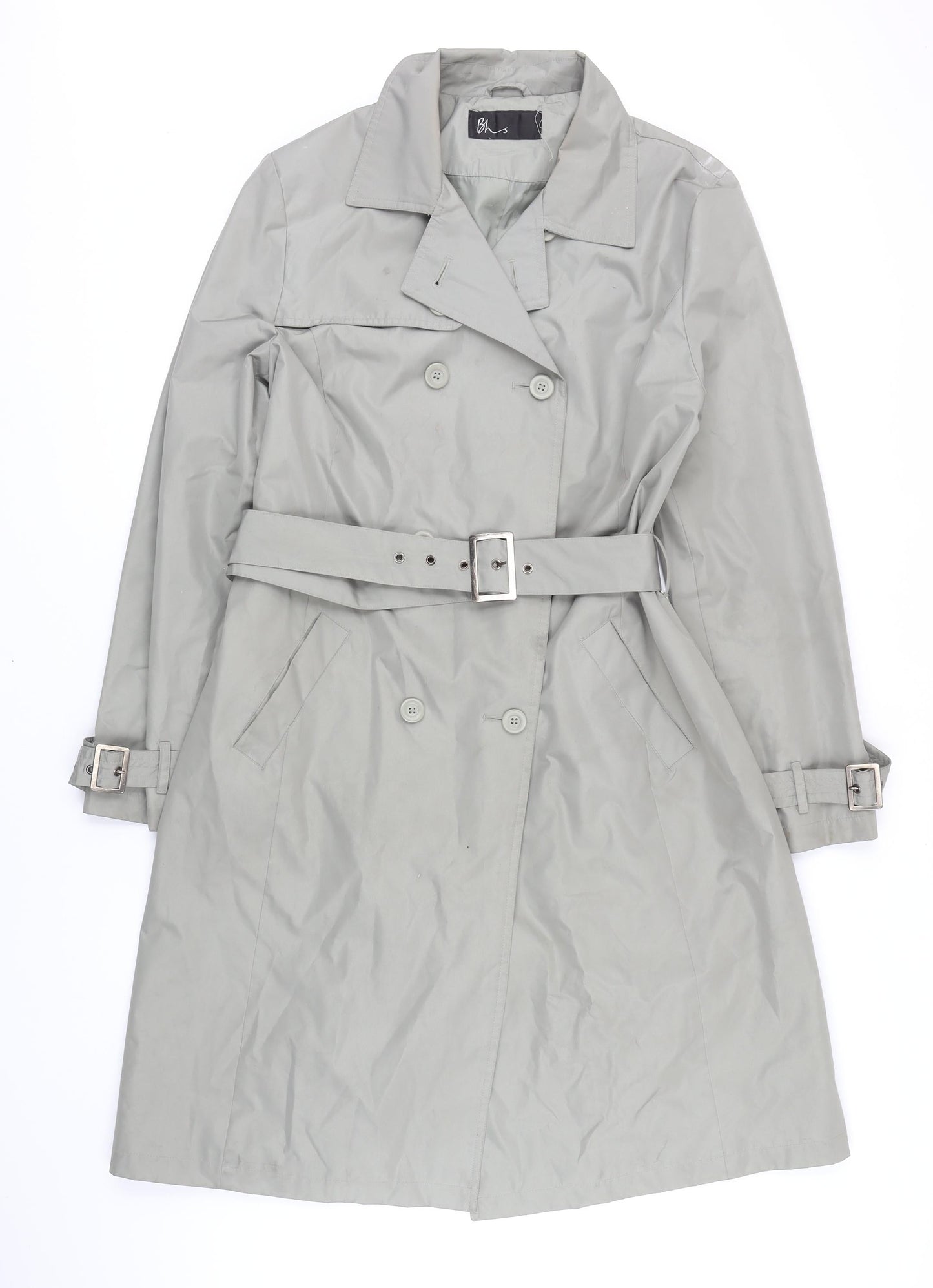 Womens UK Size 14 BHS Green Trench Coat