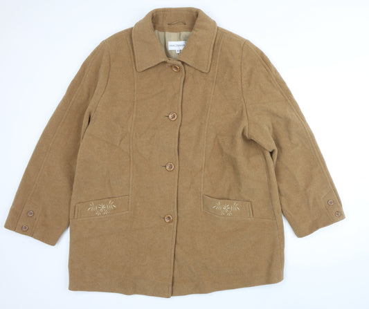 Womens UK Size 16 Gray & Osbourn Brown Overcoat