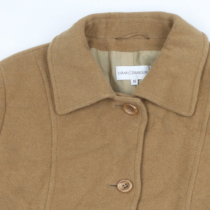 Womens UK Size 16 Gray & Osbourn Brown Overcoat
