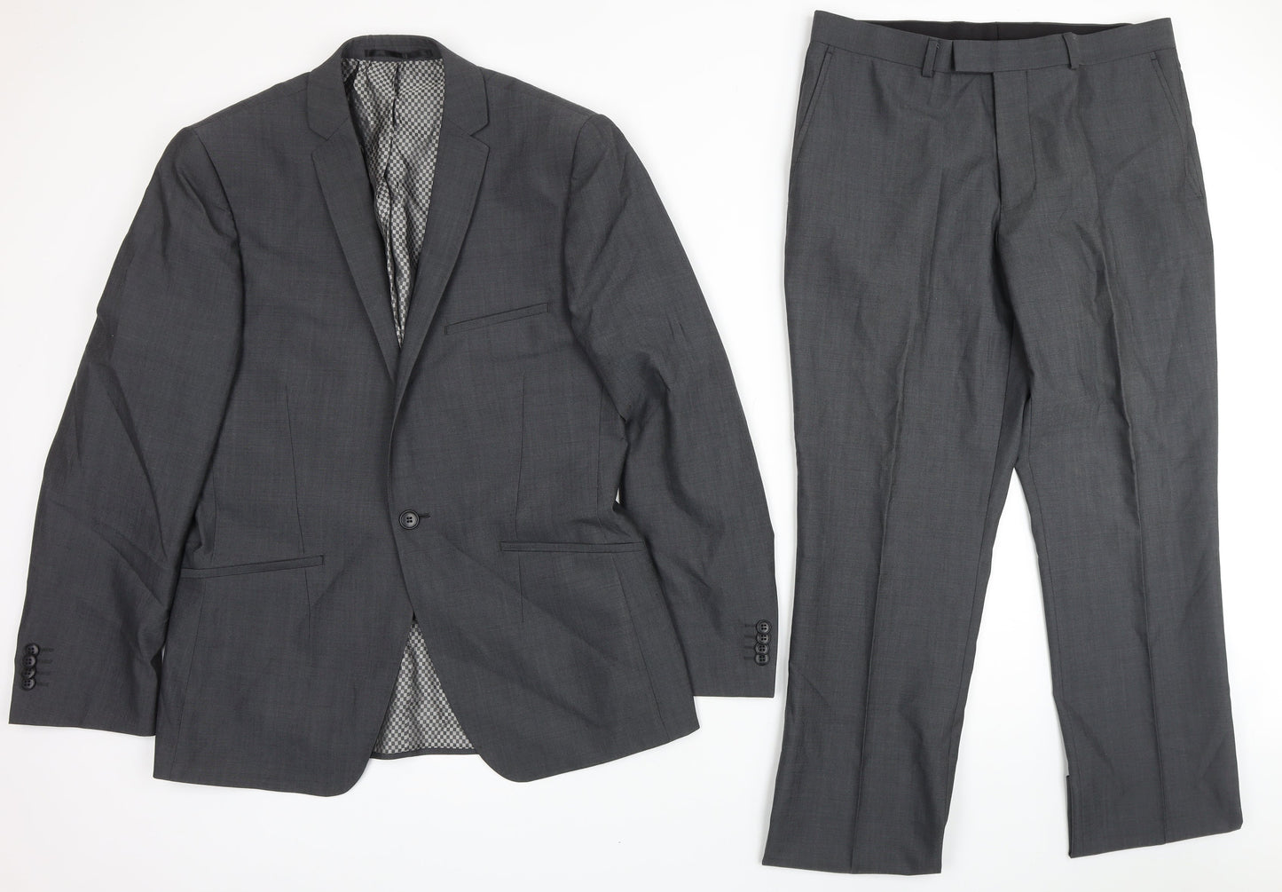 Mens UK Size 40 Lambretta Regular Grey Suit 2 Piece