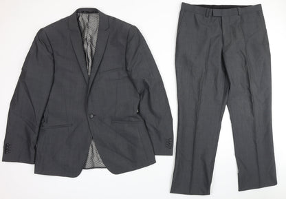 Mens UK Size 40 Lambretta Regular Grey Suit 2 Piece