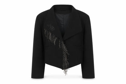 Label Lab Womens Black Jacket Blazer Size 12 Hook & Loop