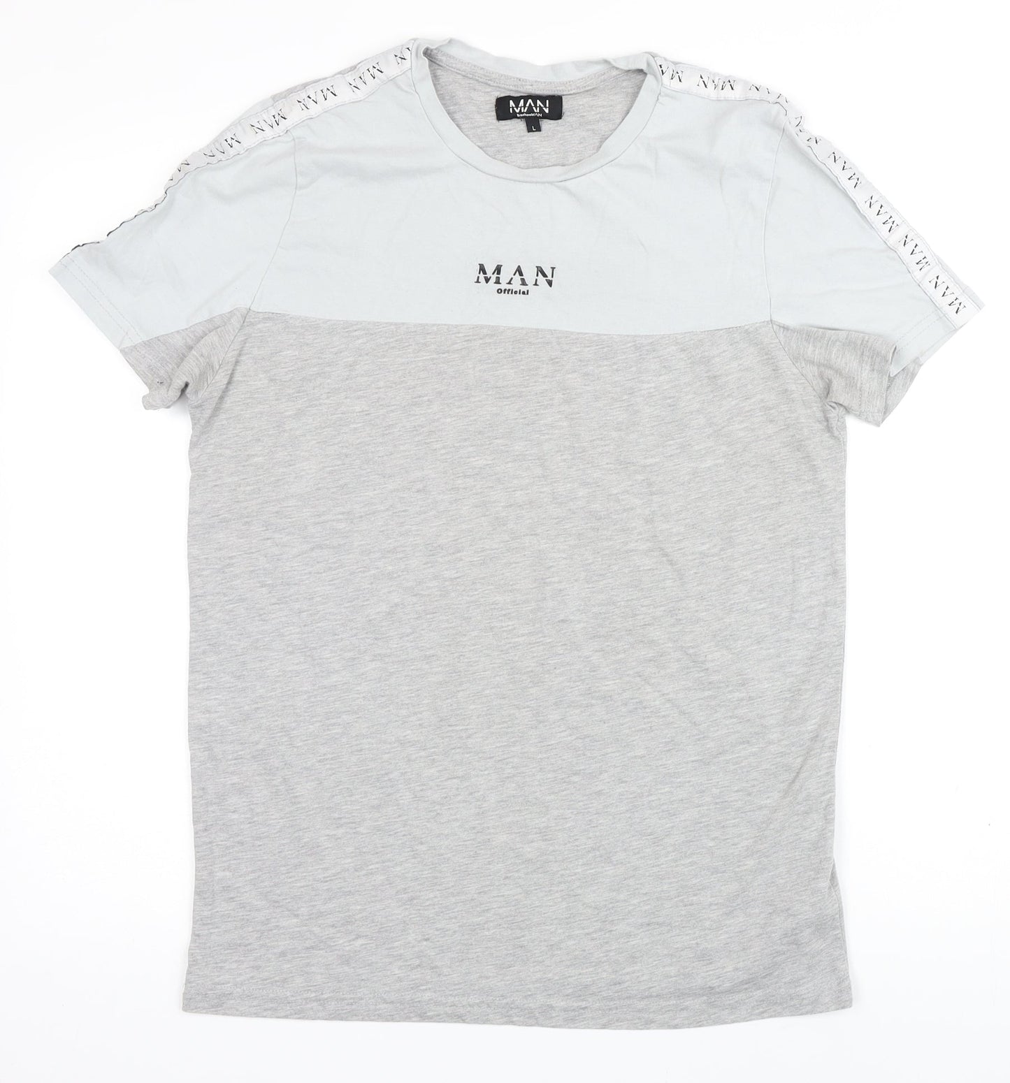 Mens UK Size L Boohoo Man Grey  T-Shirt