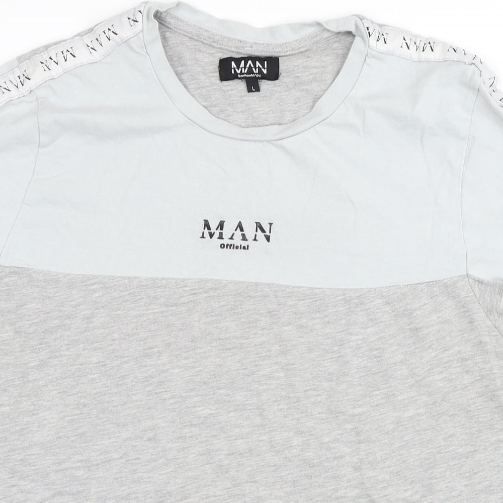 Mens UK Size L Boohoo Man Grey  T-Shirt