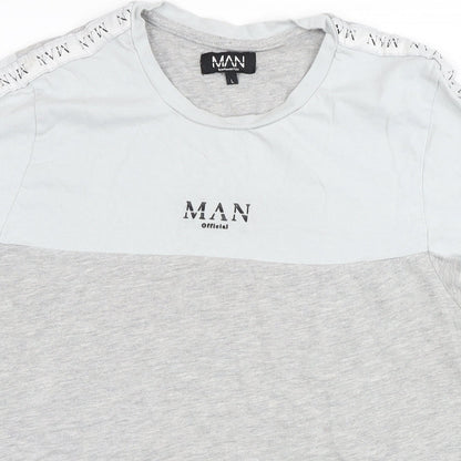 Mens UK Size L Boohoo Man Grey  T-Shirt