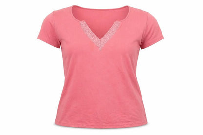 Womens UK Size S M&Co Pink Basic T-Shirt