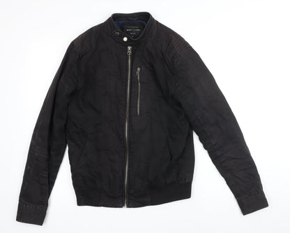 Mens UK Size One Size River Island Black Bomber Jacket