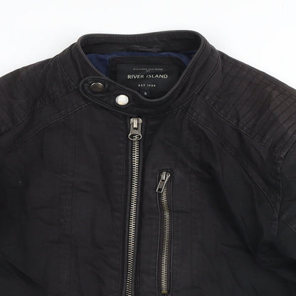 Mens UK Size One Size River Island Black Bomber Jacket