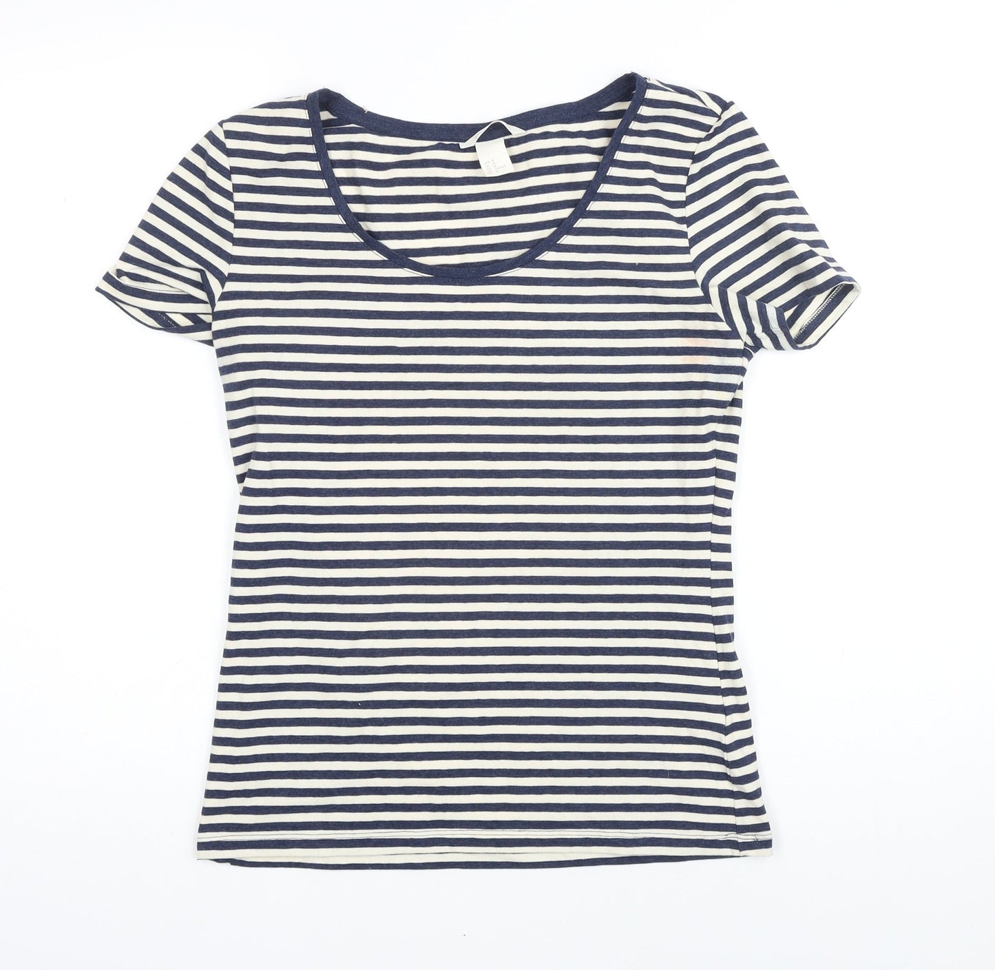 Womens UK Size M H&M Blue Basic T-Shirt