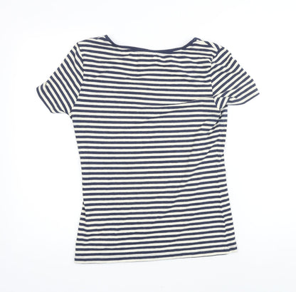 Womens UK Size M H&M Blue Basic T-Shirt