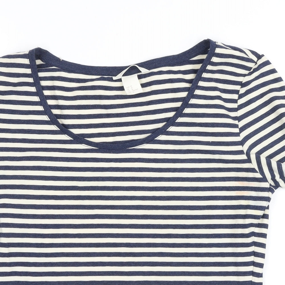 Womens UK Size M H&M Blue Basic T-Shirt