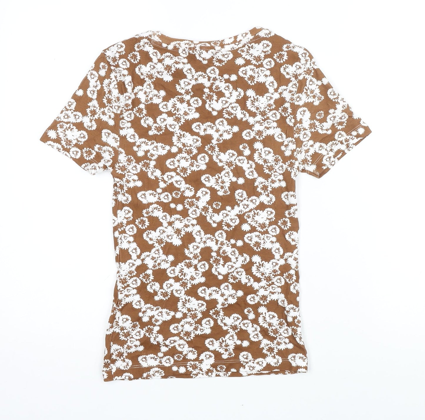Womens UK Size 6 Marks and Spencer Brown Basic T-Shirt