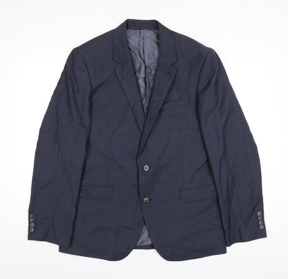 Autograph Mens Blue Polyamide Jacket Blazer Size 42 Regular
