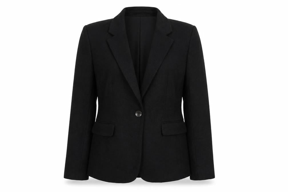 Marks & Spencer Womens Black Cotton Jacket Blazer Size 10