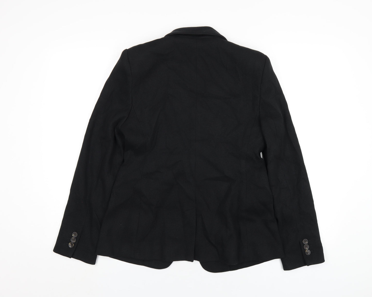 Marks and Spencer Womens Black Cotton Jacket Blazer Size 10