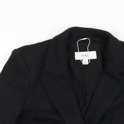 Marks and Spencer Womens Black Cotton Jacket Blazer Size 10