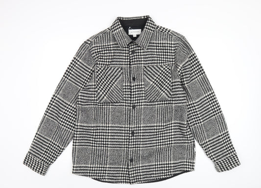 Autograph Mens Black Plaid Jacket Size M Button