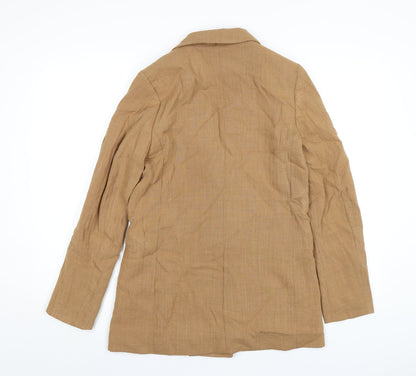 H&M Womens Brown Jacket Blazer Size 8 Button