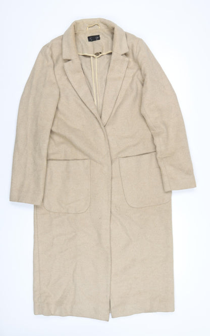 Womens UK Size 8 Topshop Beige Overcoat