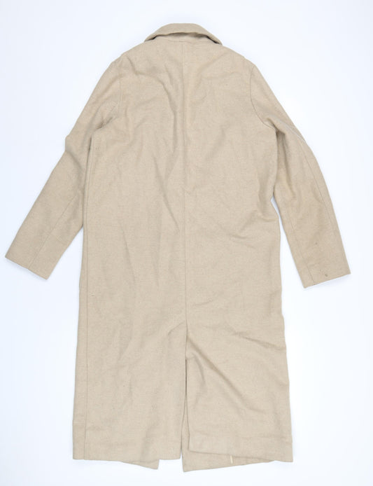 Womens UK Size 8 Topshop Beige Overcoat