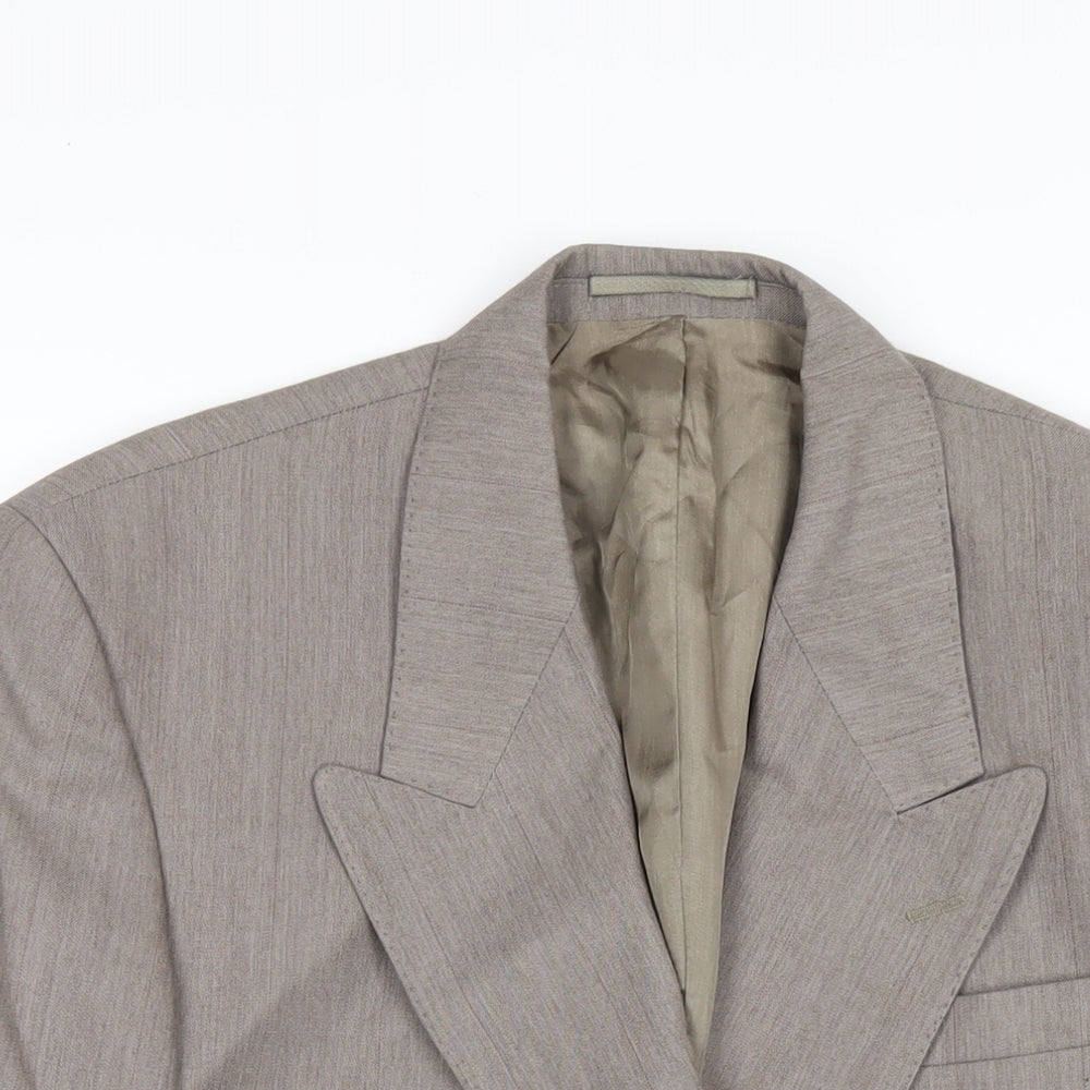 Mens UK Size 40 Hector James Regular Beige Suit Jacket