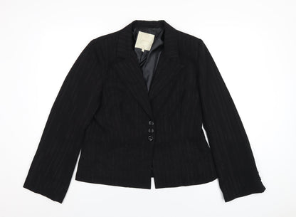 FRANSA Womens Black Polyester Jacket Blazer Size XL