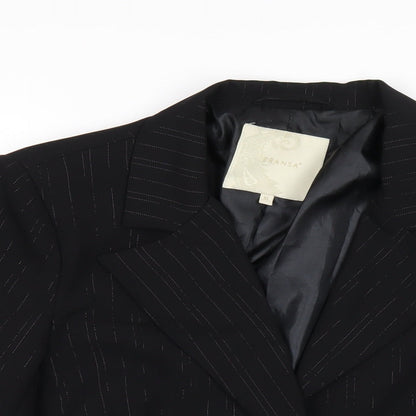 FRANSA Womens Black Polyester Jacket Blazer Size XL