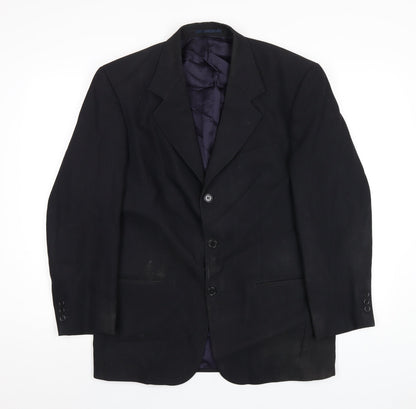 Suits Your Mens Black Polyester Jacket Blazer Size 38 Regular