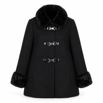 Womens UK Size 16 Red Herring Black Pea Coat