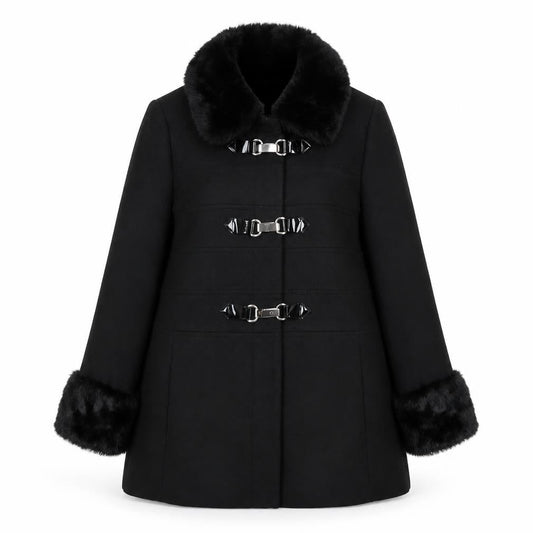 Womens UK Size 16 Red Herring Black Pea Coat
