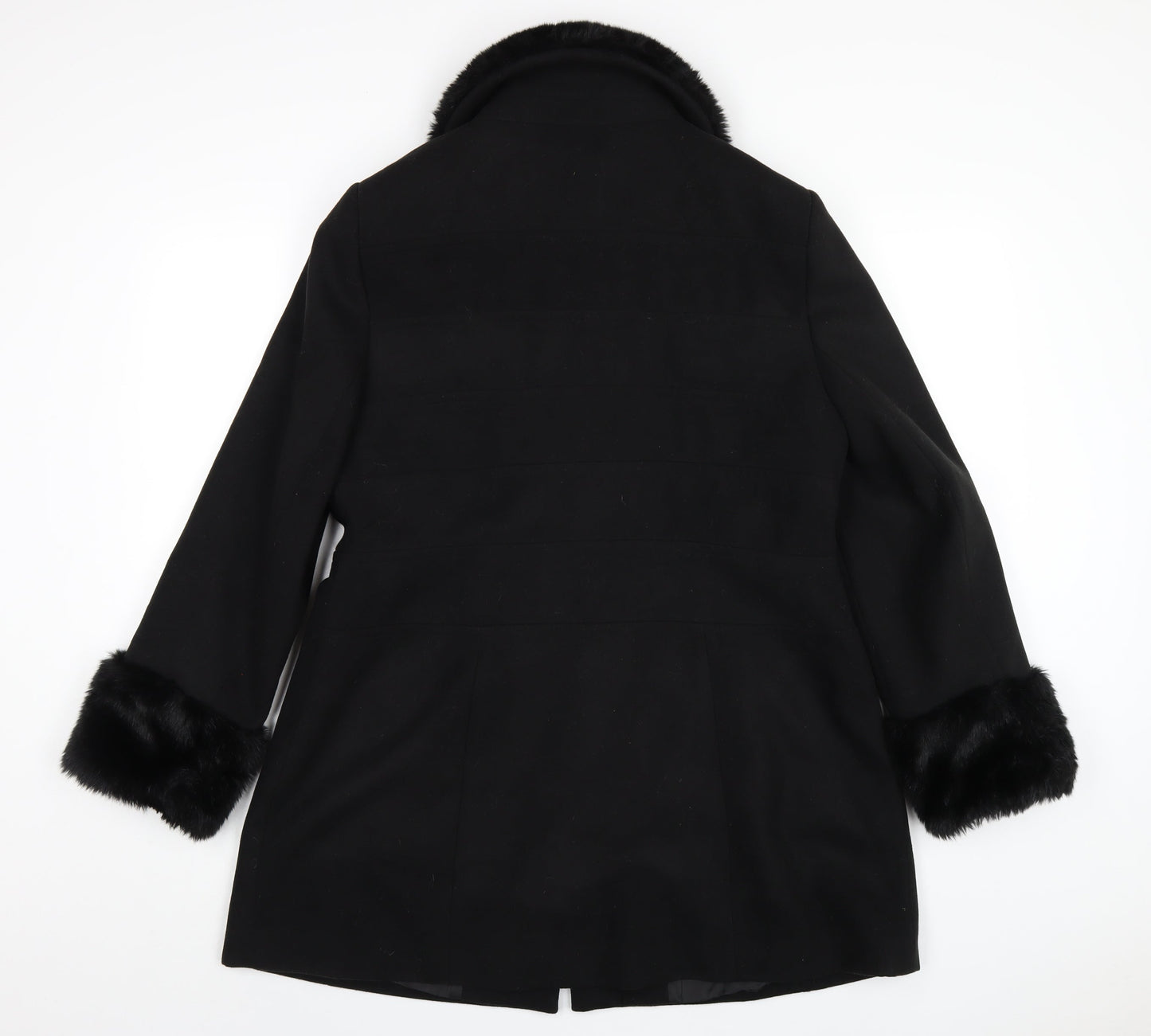 Womens UK Size 16 Red Herring Black Pea Coat