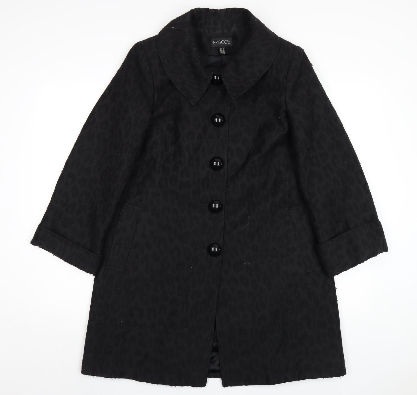 Womens UK Size 10 Episode Black Overcoat