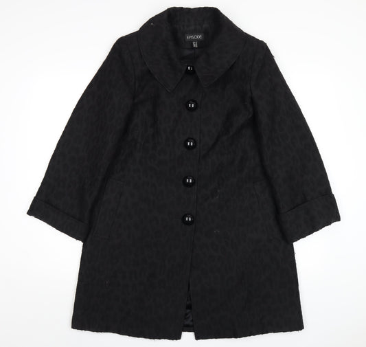 Womens UK Size 10 Episode Black Overcoat