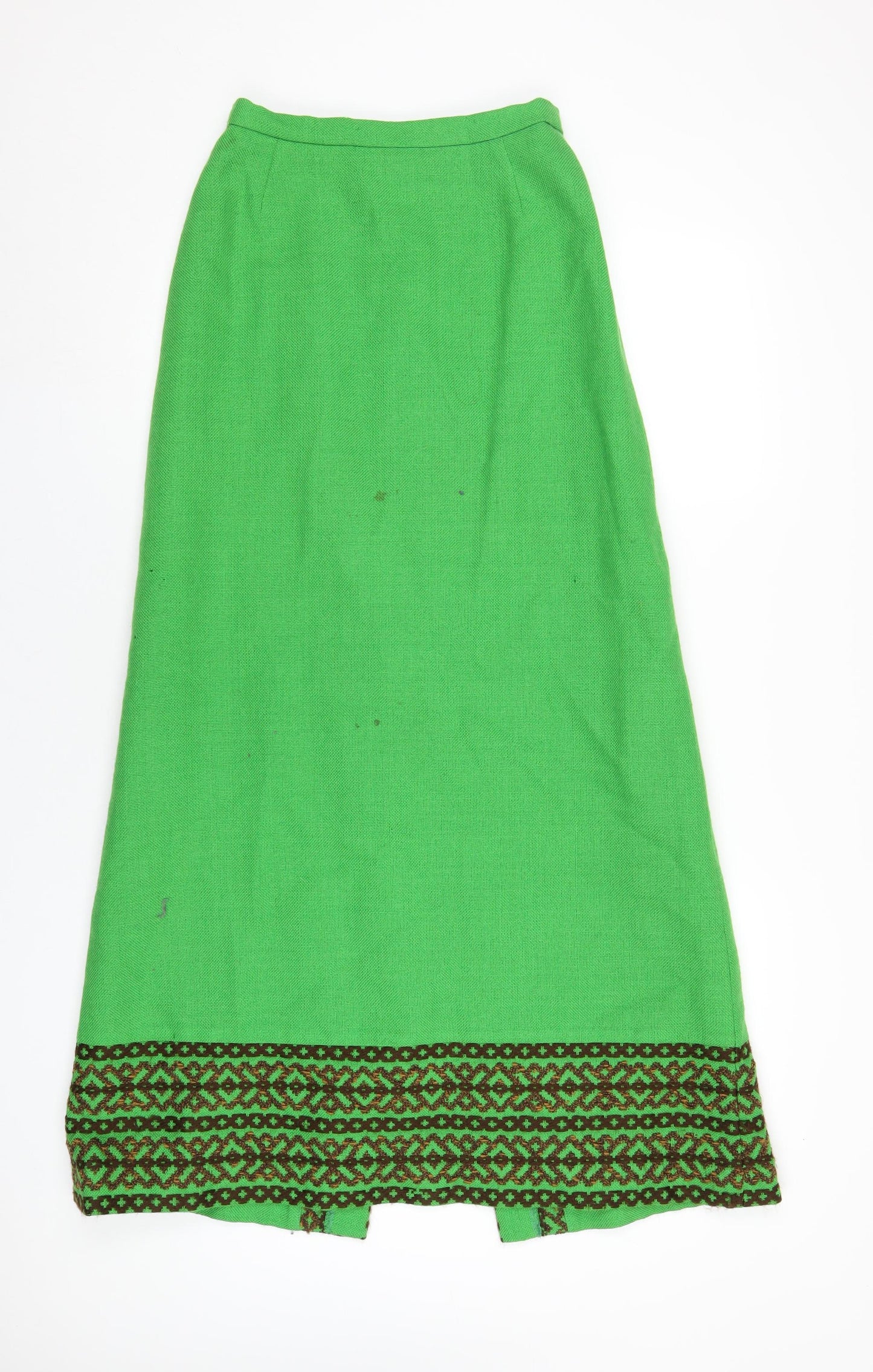 Arola Womens Green Acrylic A-Line Skirt Size XS Zip