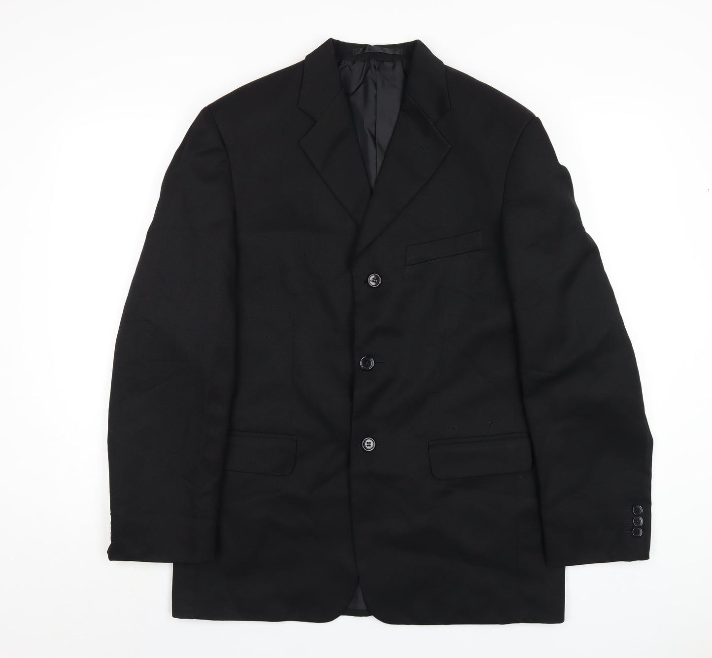 Mens UK Size 38 Savatini Regular Black Suit Jacket