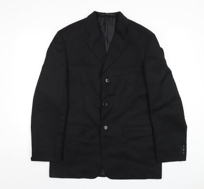 Mens UK Size 38 Savatini Regular Black Suit Jacket