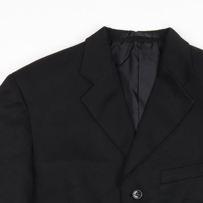Mens UK Size 38 Savatini Regular Black Suit Jacket