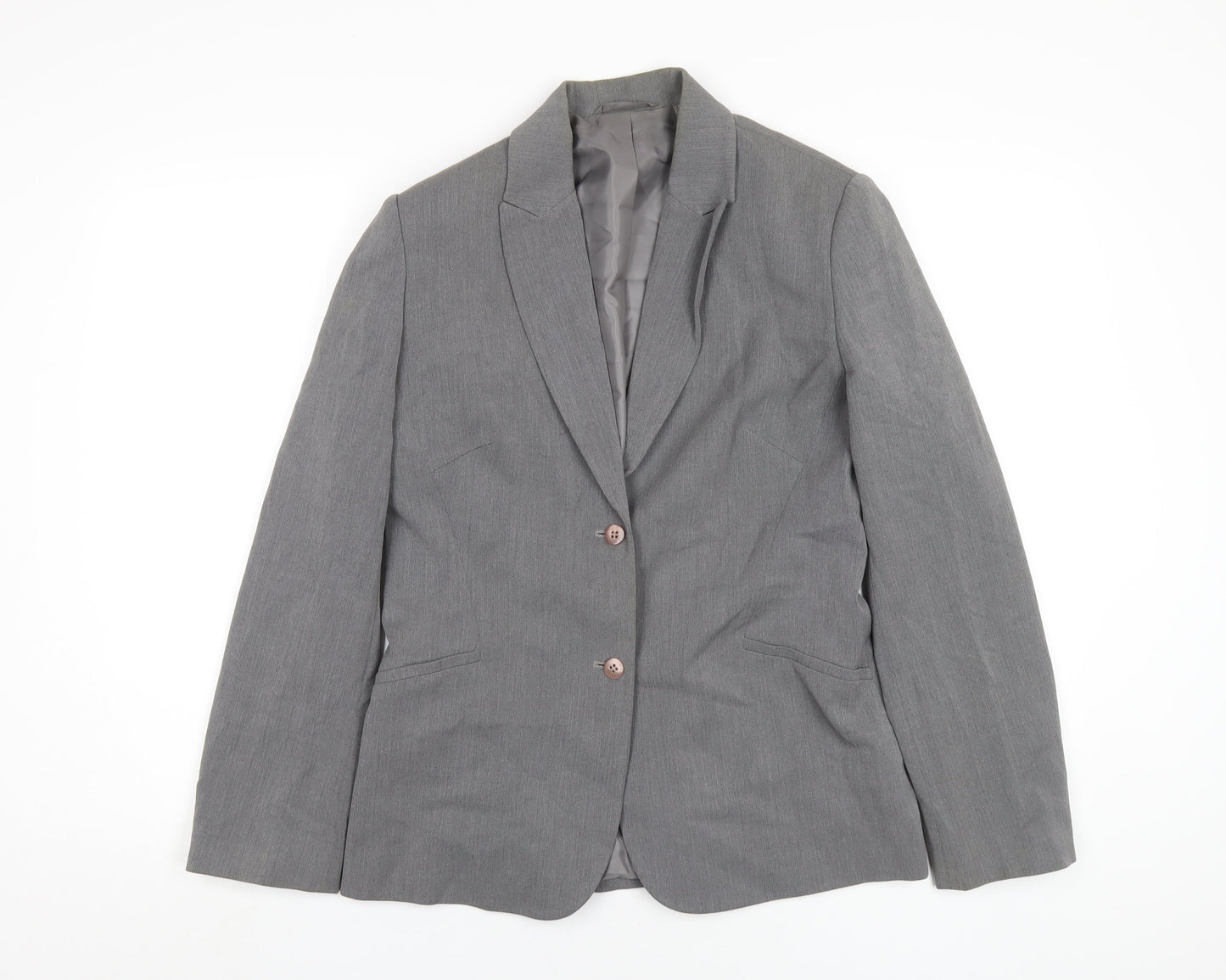 NEXT Womens Grey Polyester Jacket Blazer Size 10